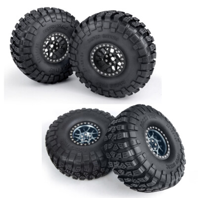 4PCS 2.2'' Wheel Rim Hub & Tires for Axial RC 1/10 SCX10 D90 TRX-4 Crawler