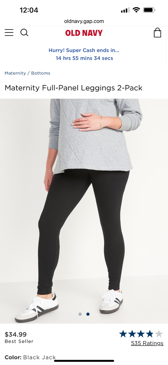 Old Navy Maternity Full-Panel Legging Size M- HEATHER GRAY- NWT