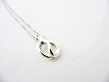 Tiffany & Co Diamond Necklace Wave Pendant Charm Chain Peretti Silver Love Gift