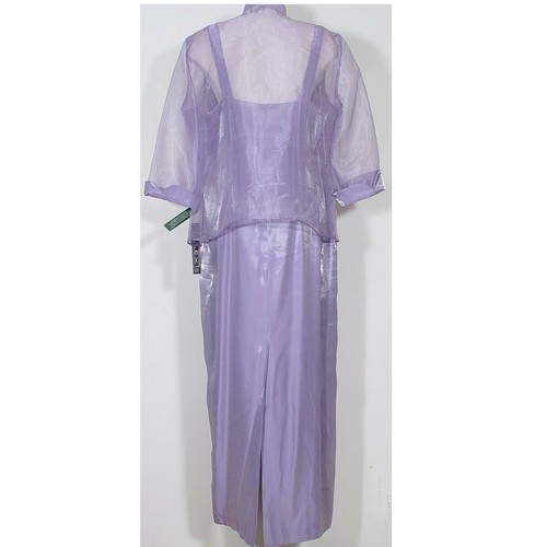 ALEX EVENINGS Purple Iridescent Shimmer Long Dress Gown Jacket 16W - Picture 2 of 4