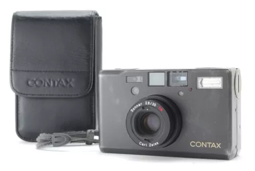 Double Teeth [Lens MINT /Case] Contax T3 Black 35mm Film Camera JAPAN