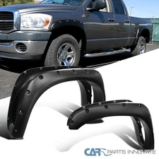 Fit 02-08 Ram 1500 03-09 Ram 2500 3500 Pocket Rivet Bolt-On Smooth Fender Flares