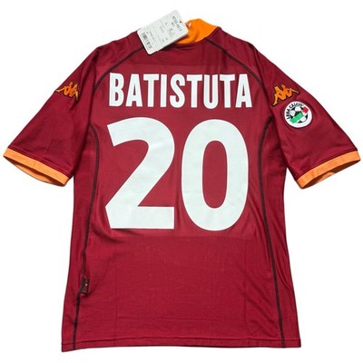 2001/02 AS Roma Home Jersey #20 Batistuta Large Kappa Authentic