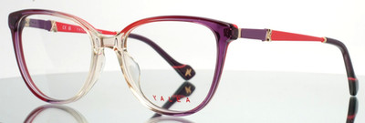 YALEA Clara VYA072 0D78 Clear Pink Purple Womens Eyeglasses 53-17-135 B:43