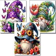 Diamond Painting Kits for Adults,3 Pack Flower Dwarf Diamond Art for Beginners.