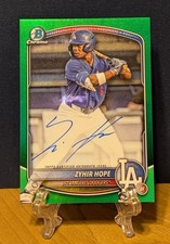 Zyhir Hope Bowman Chrome 2025 Green Refractor /99 Auto