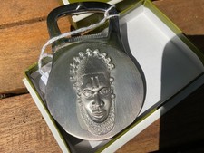 Cristofle Silver Gallia African Mask and Crocodiles Bottle Opener - VGC - French