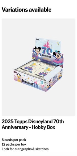 DISNEYLAND 70TH ANNIVERSARY HOBBY BOX (TOPPS 2025) - Picture 1 of 2
