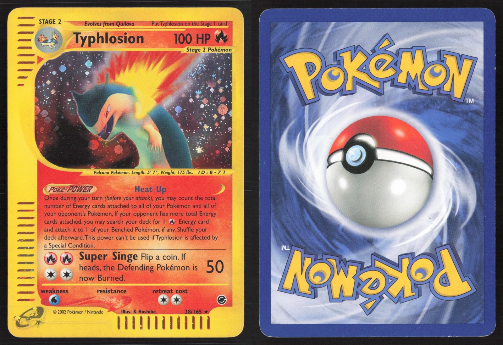 Pokemon TCG | Typhlosion 28/165 | Expedition Base Set Holo Rare | Lightly Played