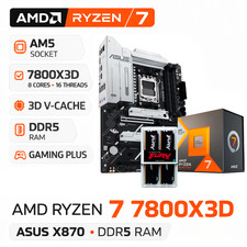 AMD Ryzen 7 7800X3D + ASUS Mainboard + DDR5 RAM PC Bundle Aufrüstkit Gaming Set