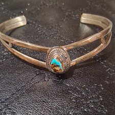 925 Sterling Silver Cuff Bracelet Teardrop Tu...