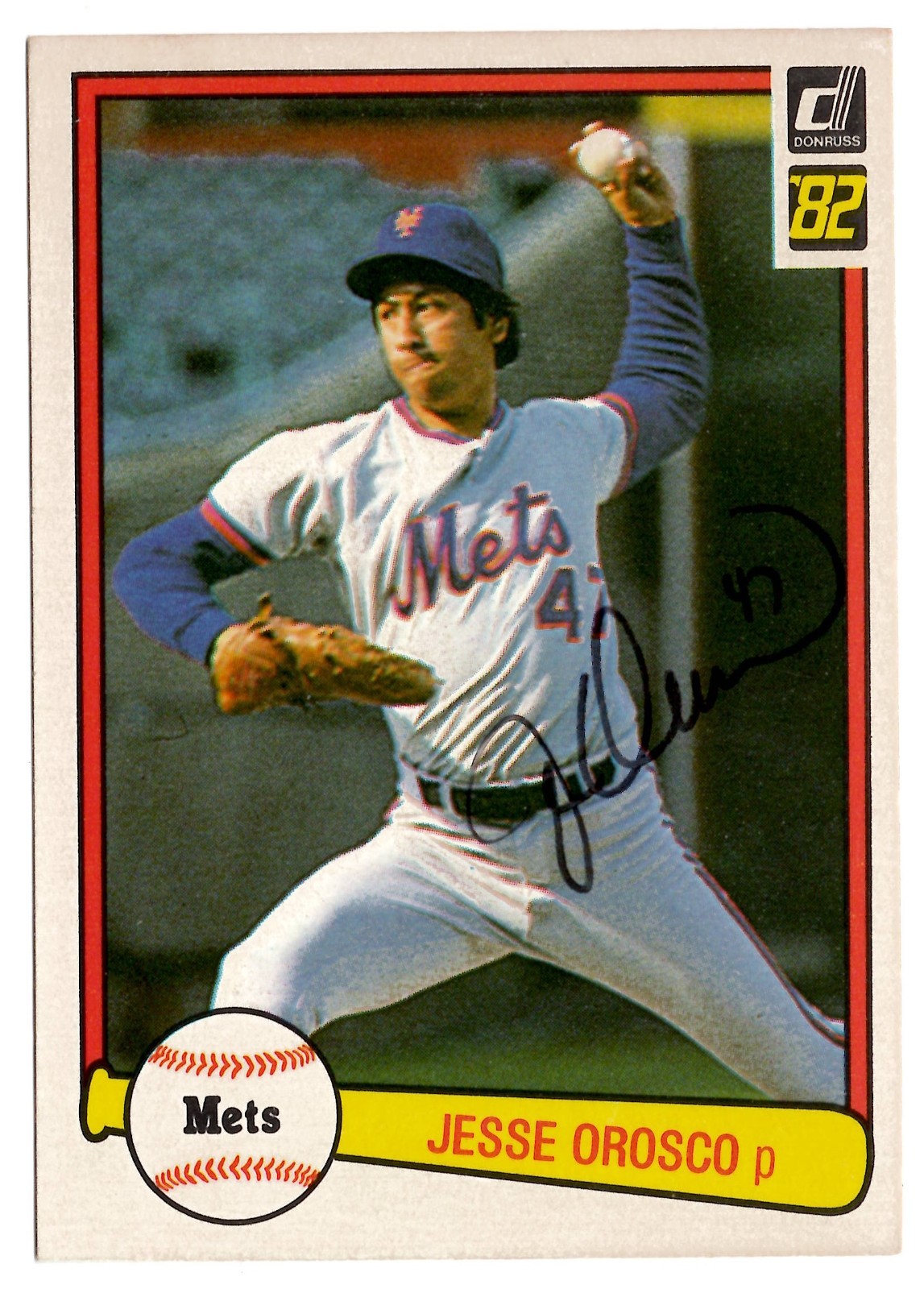 Jesse Orosco Signed Auto Autograph 1982 Donruss #646 New York Mets Rookie Card