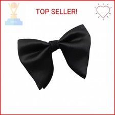 Lovacely Mens Oversized Satin Silk Bow Tie Solid Color Formal Tuxedo Big Bowtie