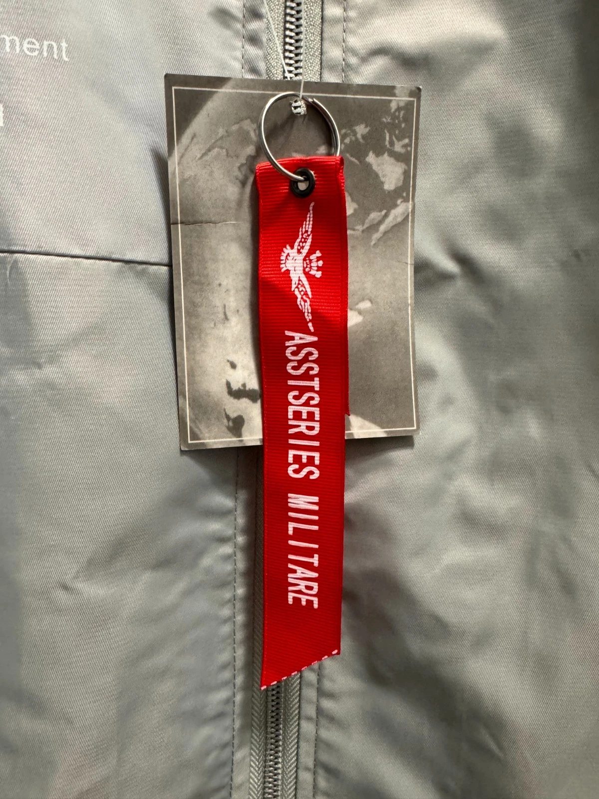NWT ASSTseries Bomber Jacket NASA gray Men Zip Front Size XXL Windbreaker - product detail image 4