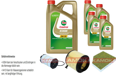 Inspektionspaket Castrol EDGE Titanium FST 5W-30 9L für Audi A5 S5 quattro