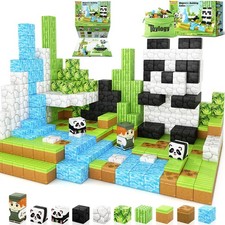 Magnetic Blocks Build Mine Magnet World Panda Edition Tiles Kids STEM Toy Ages 3