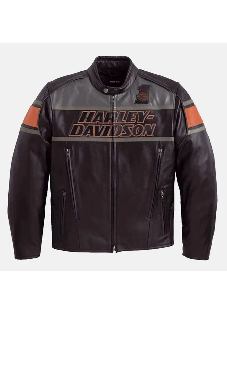 harley davidson leather racing jacket products for sale | eBay