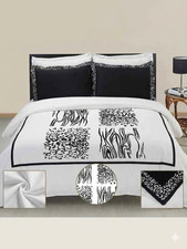 4pc Comforter Set- Cotton Embroidered Duvet Cover Set Down Alternative Duvet