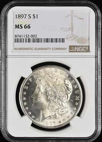 1897 S Morgan Silver Dollar NGC MS-66
