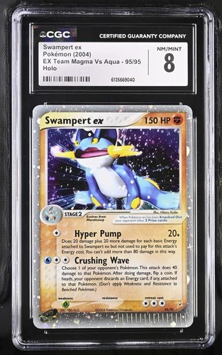 SWAMPERT EX 95/95 HOLO EX TEAM MAGMA VS AQUA POKEMON CGC 8 NM/MINT
