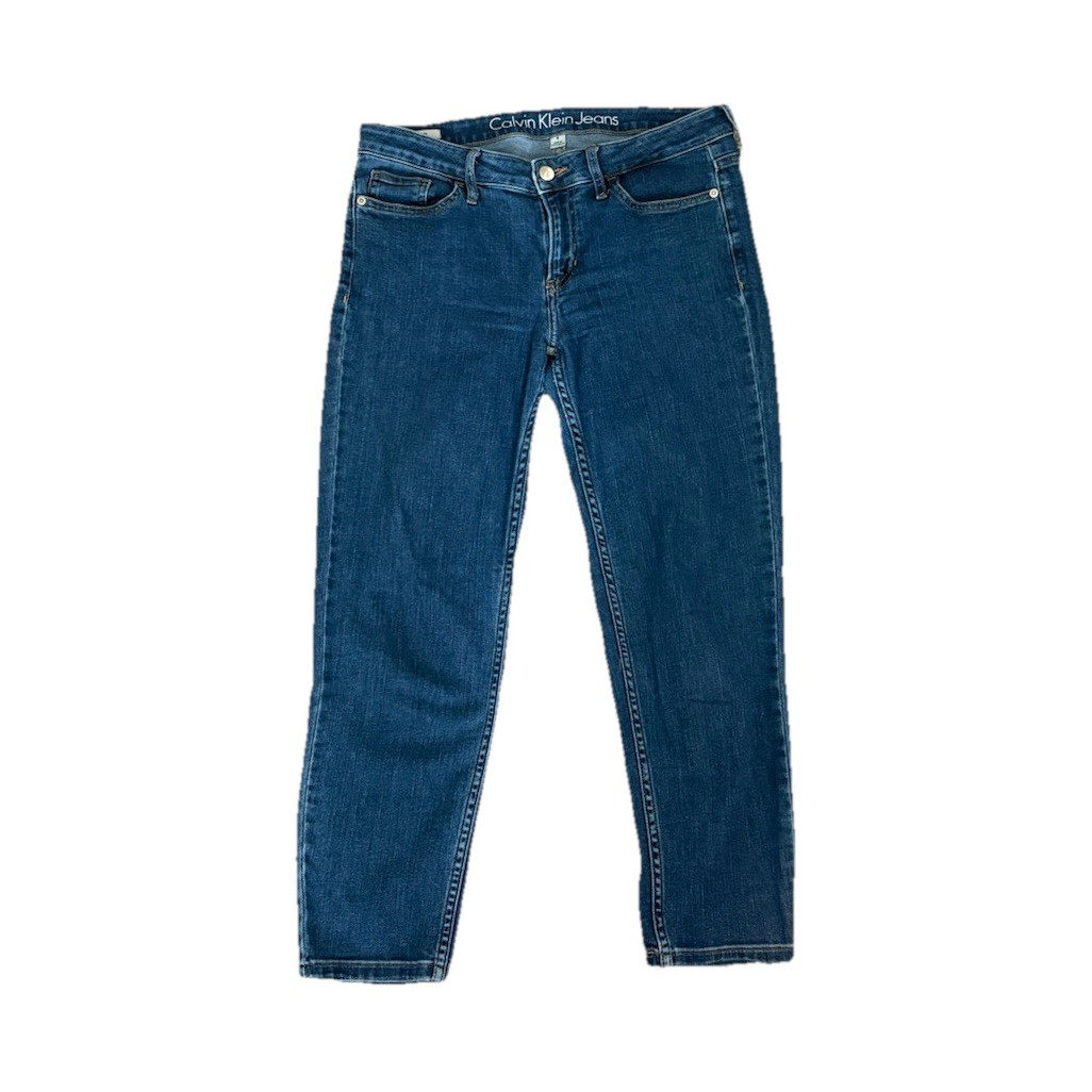 Capri Blue Denim Medium Wash 5-pocket Logo Button Women's