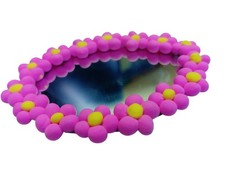 Cornice specchio fiori argilla rosa fatta a mano elegante decorazione regalo per borsetta stile chic