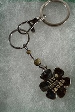 Live Love Laugh Purse Charm Keychain Ring Silver Style Flower Gift Boxed