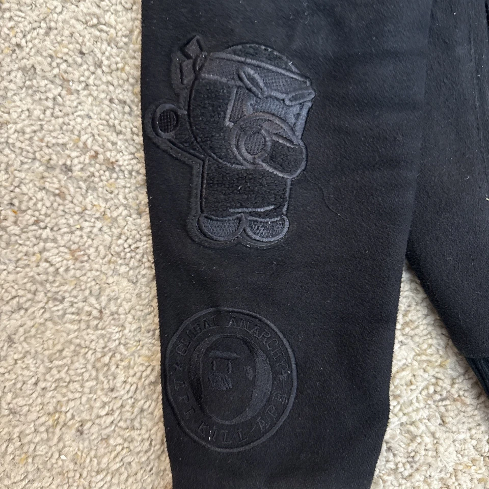 Hudson Outerwear x Bape We Killed Ape Shark Varsity Bomber Jacket Size M Black - Image 4 of 4