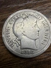1916 Barber Liberty Head Dime 90% silver Actual coin Good Coin
