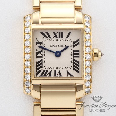 Cartier Lady Tank Francaise Gelbgold 750 Diamanten WE1001R8 Gold Damen