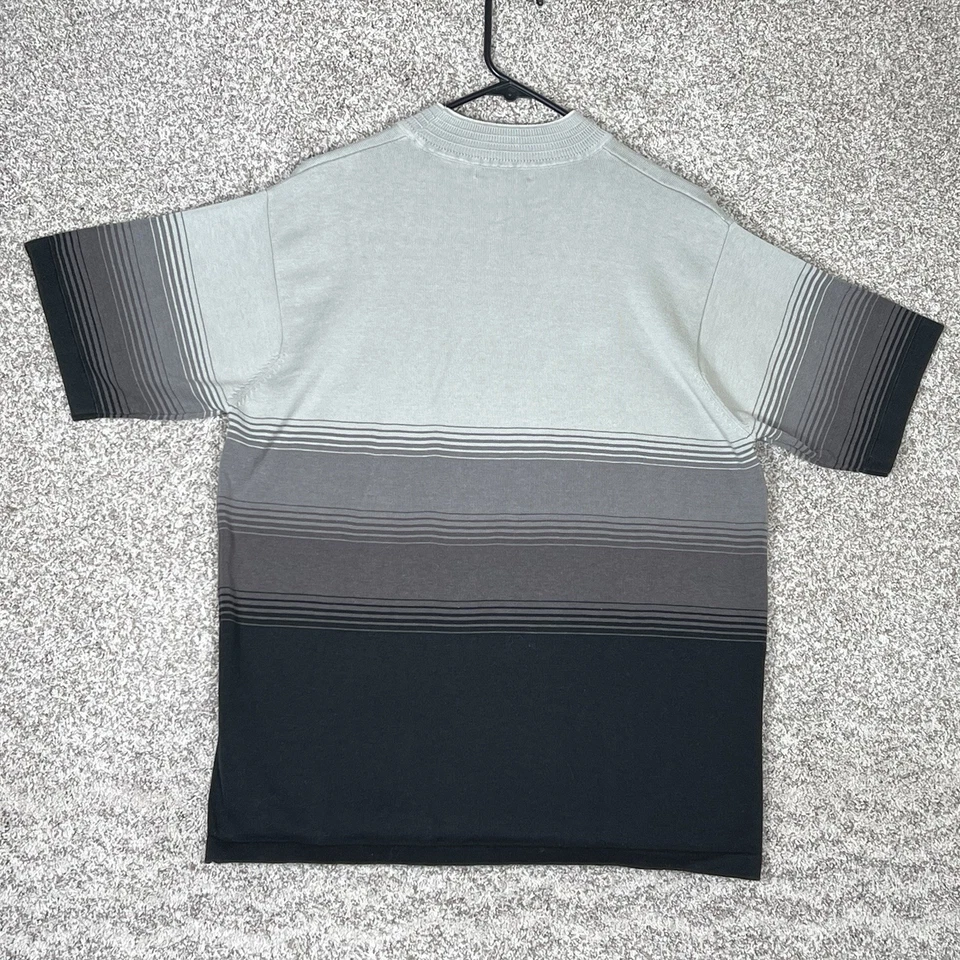 Camisa tejida Alberto Celini XL gris negra a rayas manga corta vintage Y2K para hombre Foto 2 de 4