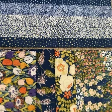 LOT Dear Stella Design .5 yard + 4 FQ Fat Quarter 100% Cotton Floral Dot Flowers