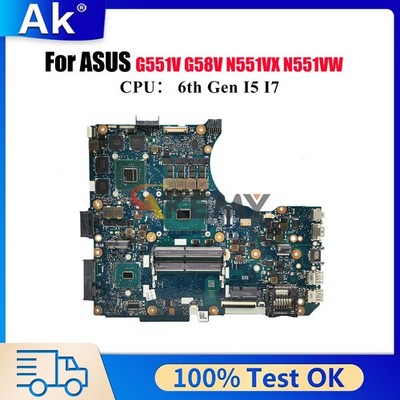 N551VW Laptop Motherboard For ASUS ROG G58V N551VX Mainboard W/ I5 I7 CPU
