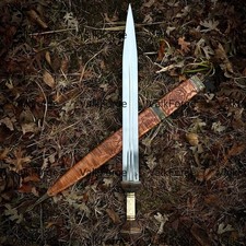 Hand-Forged Carbon Steel Roman Gladius Sword: Holly Wood  Turkish Walnut Handle