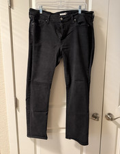 Levi s Womens Black Denim Straight Jeans Plus...