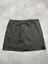 Express Skirt Womens 5/6 Brown Leather Croc Embossed Mini High Waist Lined Zip