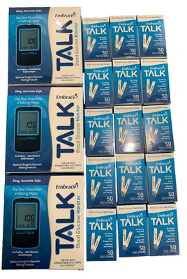 Embrace Blood Glucose 750 Test Strips Plus 3 METERS NO CODING  Exp: 04/01/2027