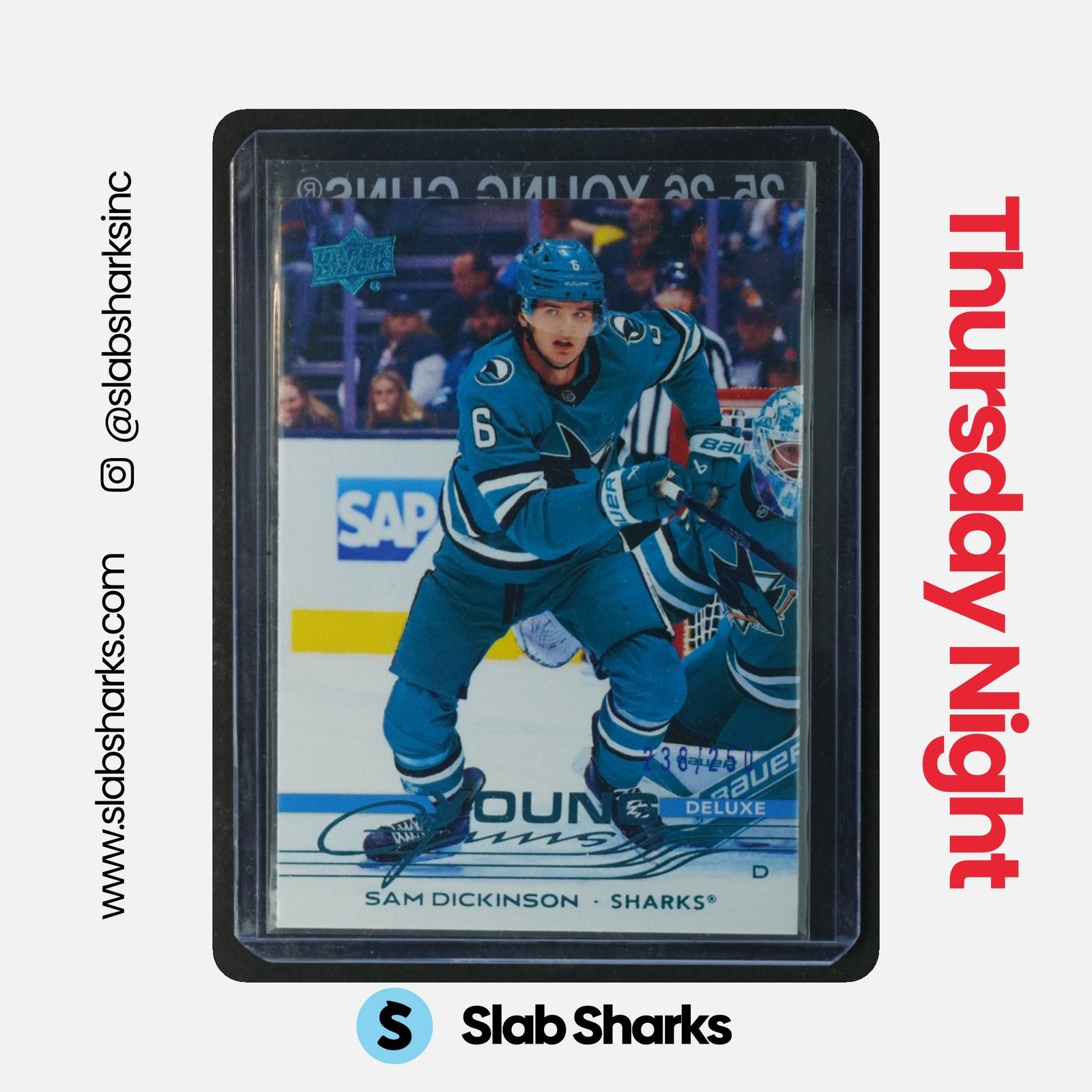 2025 UPPER DECK #479 SAM DICKINSON YOUNG GUNS DELUXE RC ROOKIE /250