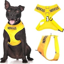 Dexil Nervous Dog Harness Yellow Non-Pull Padded Waterproof Medium