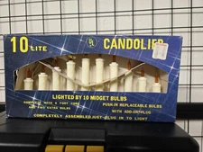 Vintage 1982 Candolier 10 Midget Light Bulb Christmas Candelabra