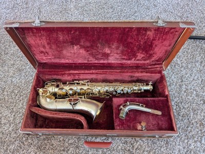 King Gold Plated Alto Saxophone for Parts/Resto w/case 79184 Matching Serials