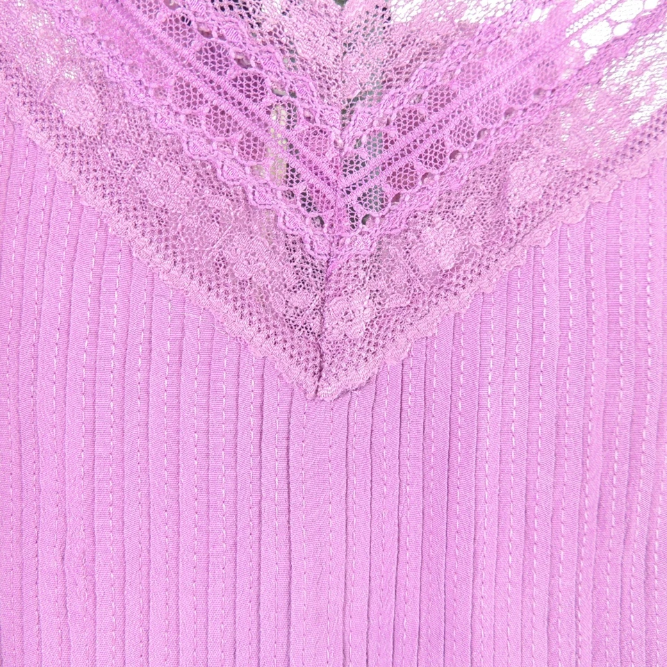 Sundance Catria Cami Rosa Púrpura Encaje Talla Med Pliegues Fruncido. NUEVO. Foto 2 de 4