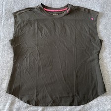 Med Couture Scrubs Top Womens Extra Large Black Pink Waffle Pockets Medical Amp