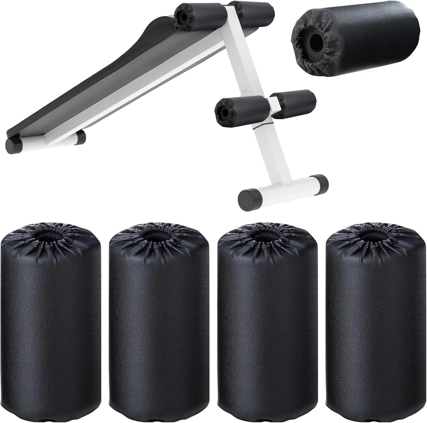 4 Pack Foam Roller Pads 8x3.5x0.8 In Replacement for Weight Bench & Gym Equipmen