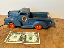 RARE Marx Pressed Steel Package Service Delivery Pickup Truck Electric Headlight