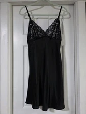 Julianna Rae 100% Silk Tresor Chemise In Black Size L