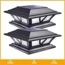 Elegant Dual Mode Solar Fence Post Cap Lights Waterproof Outdoor Decor 2 Pack