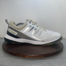 Zapatos de golf Sqairz Speed para hombre talla 11,5 blancos grises picos suaves deportivos *DEFECTOS