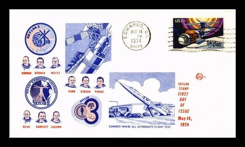 US COVER SKYLAB SPACE LABORATORY FDC SCOTT 1529 SPACE VOYAGE EDWARDS CALIFORNIA