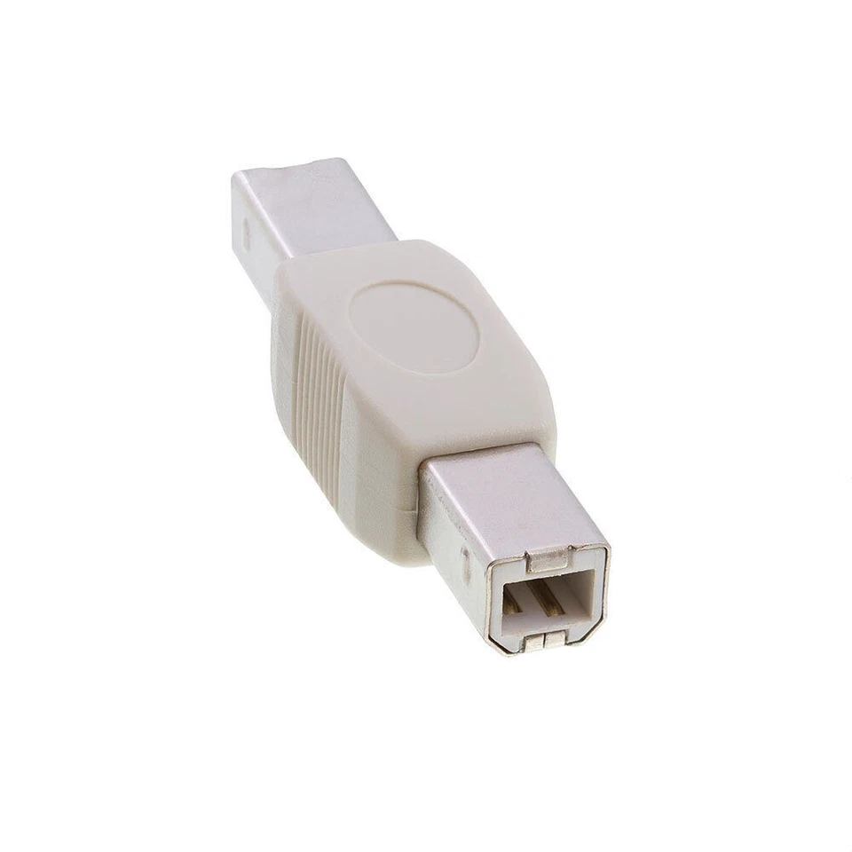 USB 2.0 Male Coupler USB Type-B M/M Adapter Gender Changer Printer Scanner White - Image 3 of 3